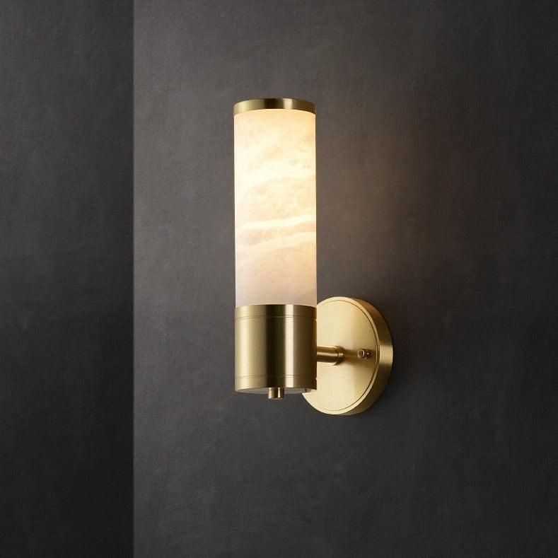SageStone | Elegant Brass and Stone Wall Sconce Light Fixture 1