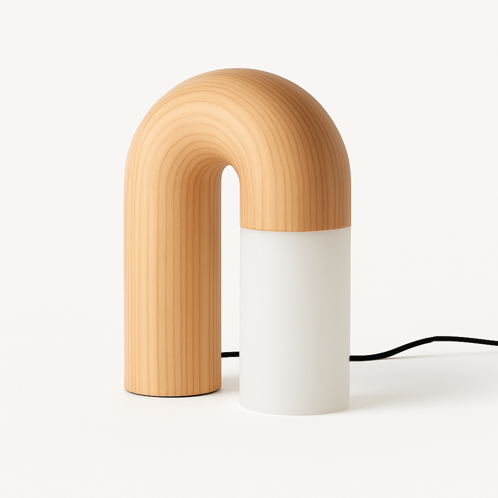 Salot | Elegant Minimalist Wood and Acrylic Table Lamp for Bedside 1
