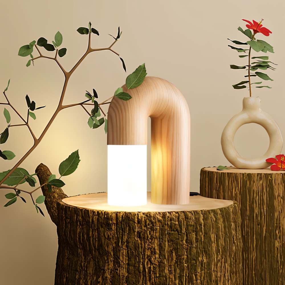 Salot | Elegant Minimalist Wood and Acrylic Table Lamp for Bedside 5