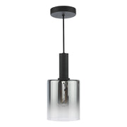 Savannah | Black Pendant Light with Adjustable Height & Smoked Glass Shade | Modern Industrial Design for Kitchen Island Illumination 0