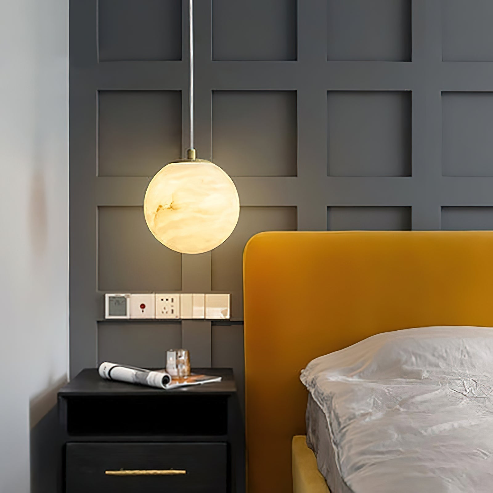 Freyza | Uphaara Alabaster Pendant Pendant Light – Kitchen Dining Room