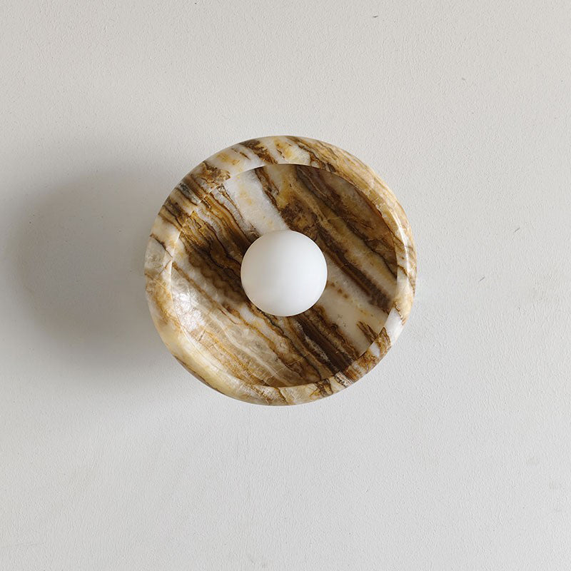 Freyza | Piedra Marble Glass Glass Marble Wall Light – Bedroom Hallway