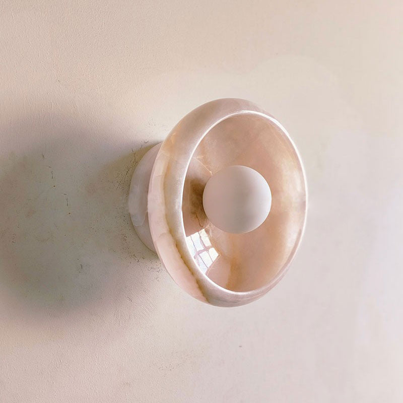 Freyza | Piedra Marble Glass Glass Marble Wall Light – Bedroom Hallway