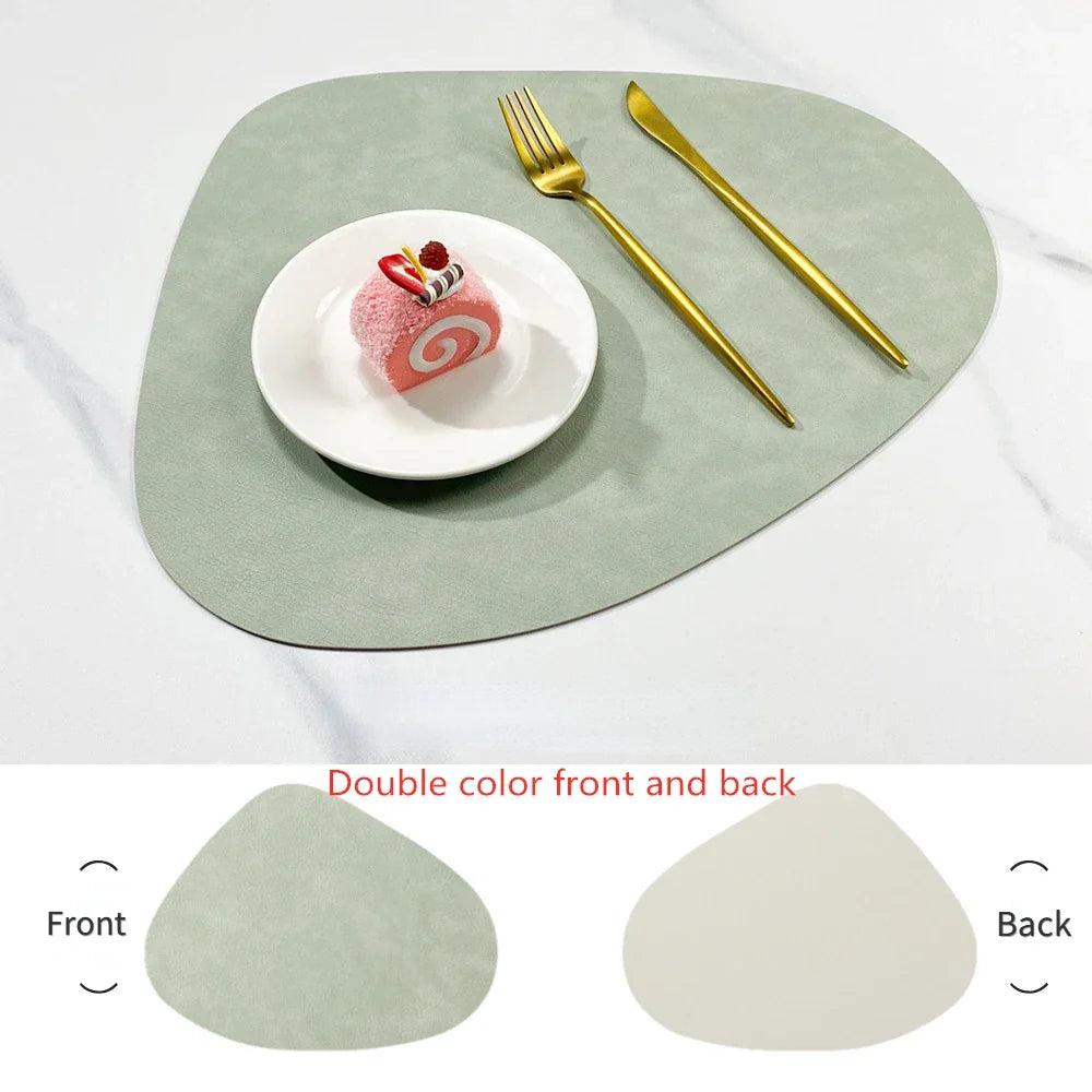Sets de 4 ou 6 sets de table en similicuir | Forme de goutte, antidérapants, 42,4 cm