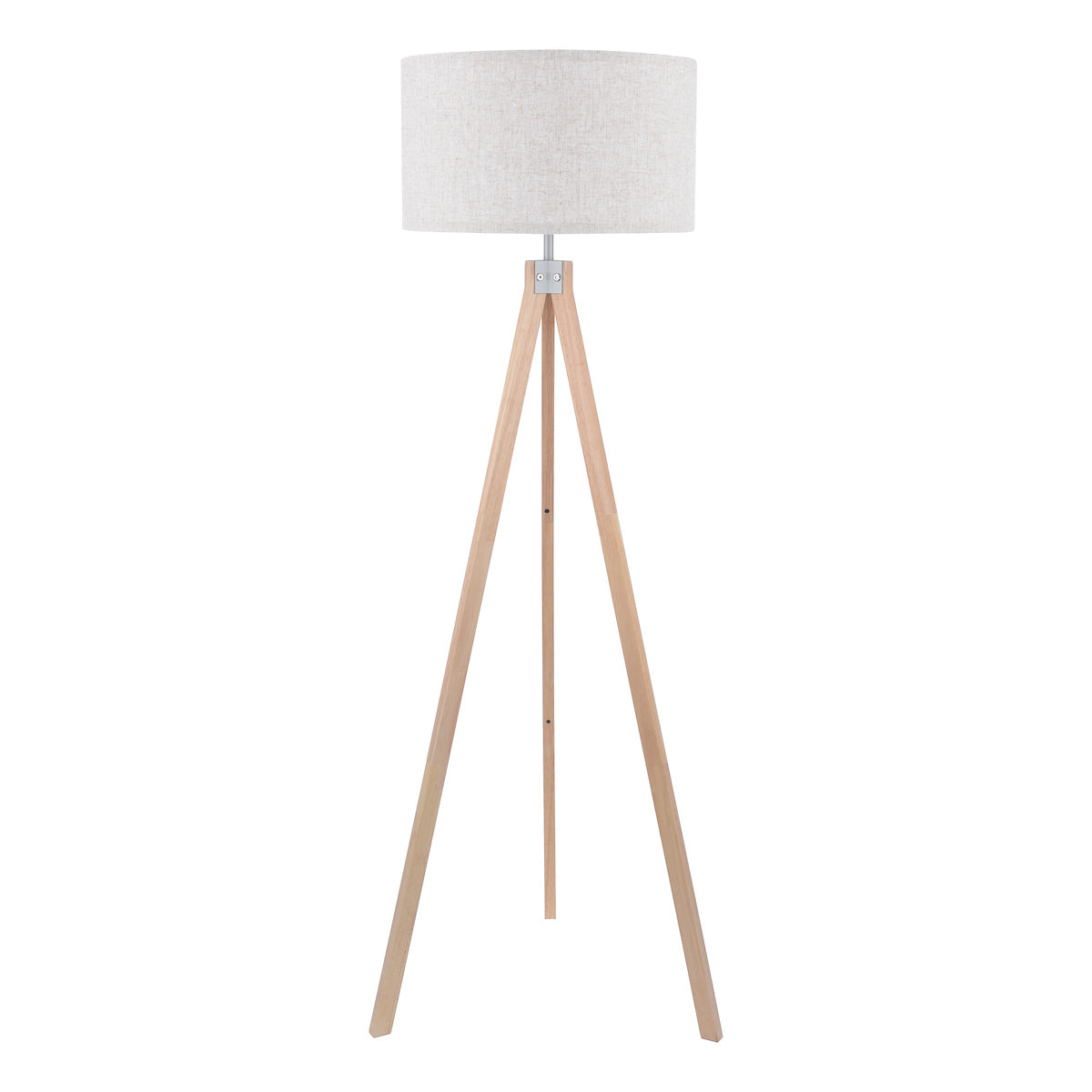 Scandi Style | Tripod Floor Lamp with Light Wood Base & Fabric Shade | Modern Design for Cozy Living Rooms 3