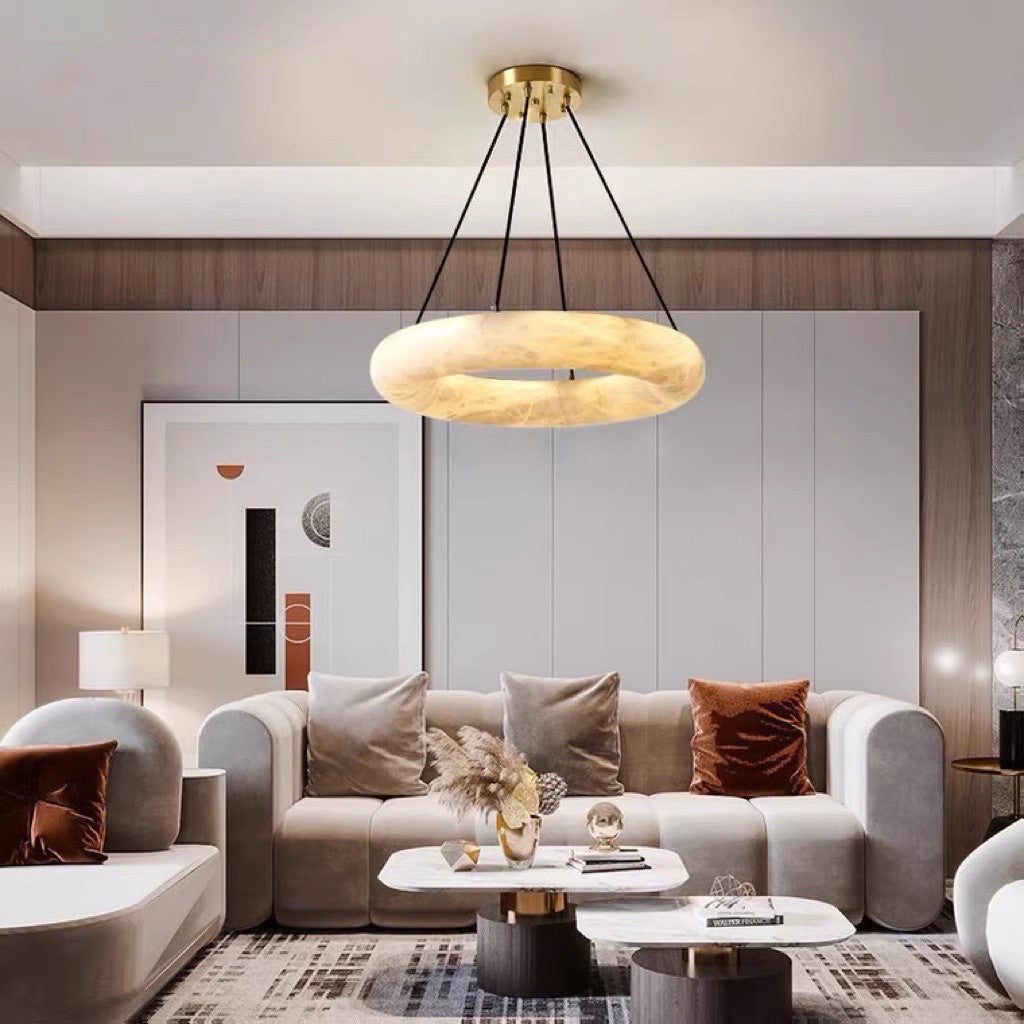 Freyza | Alvynora Brass Alabaster Brass Chandelier – Dining Room Living Room