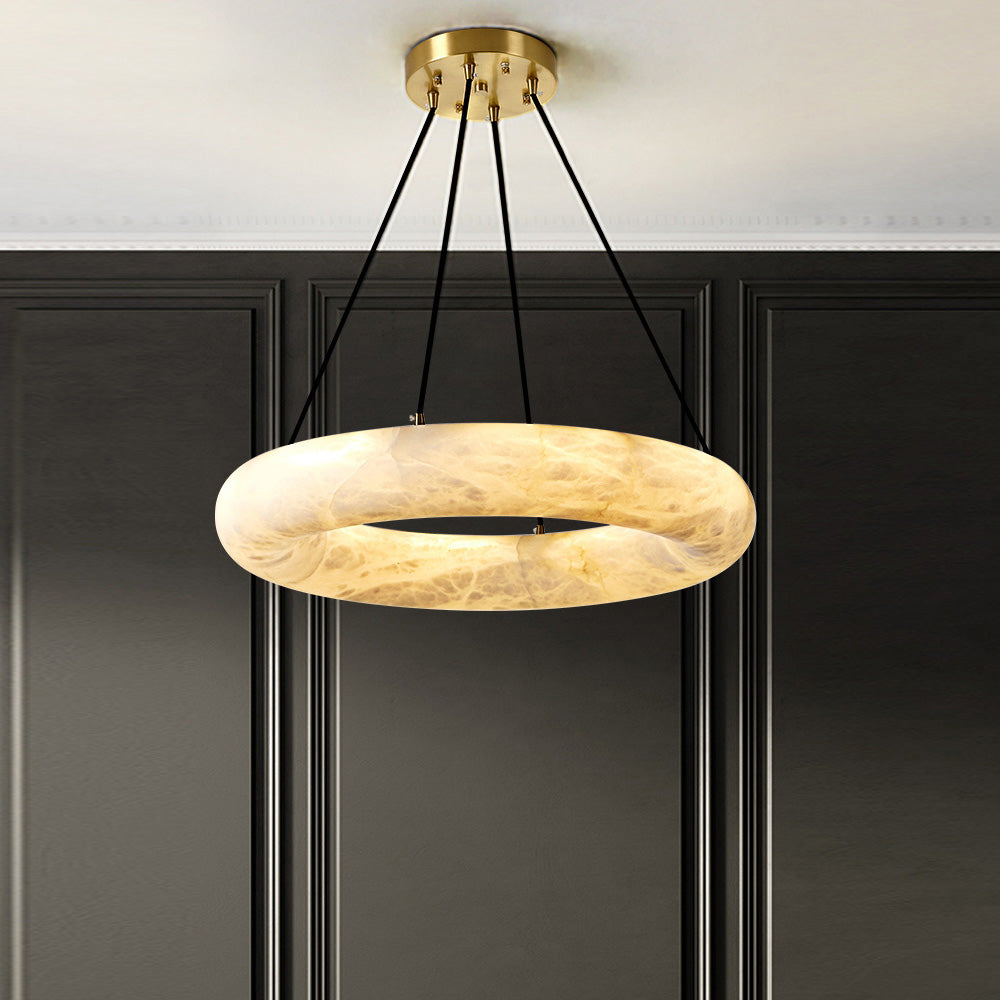 Freyza | Alvynora Brass Alabaster Brass Chandelier – Dining Room Living Room