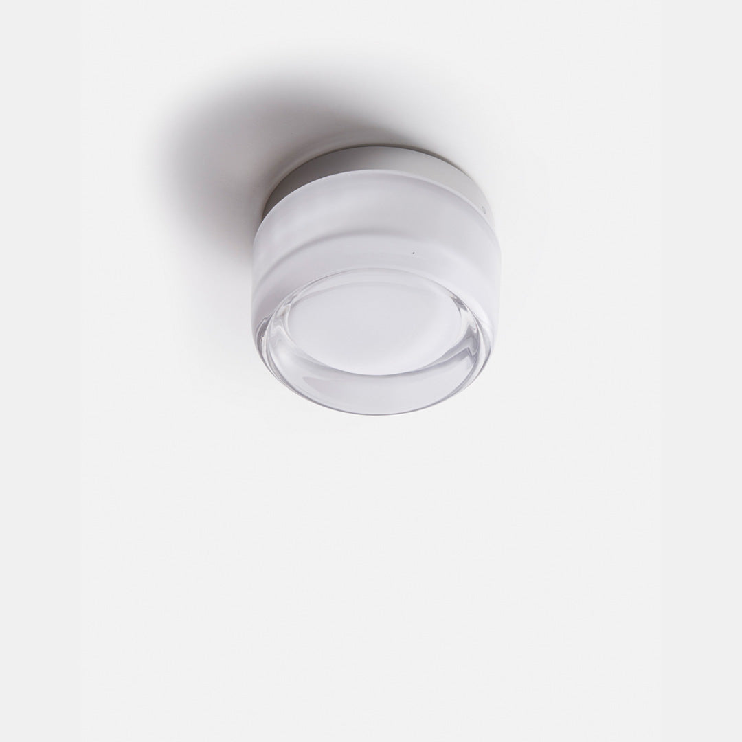Freyza - Modern Dimpled Glass Wall Sconce - 30cm Textured Cylinder Wall Lamp - E27 Metal Fixture for Hallway & Bedroom