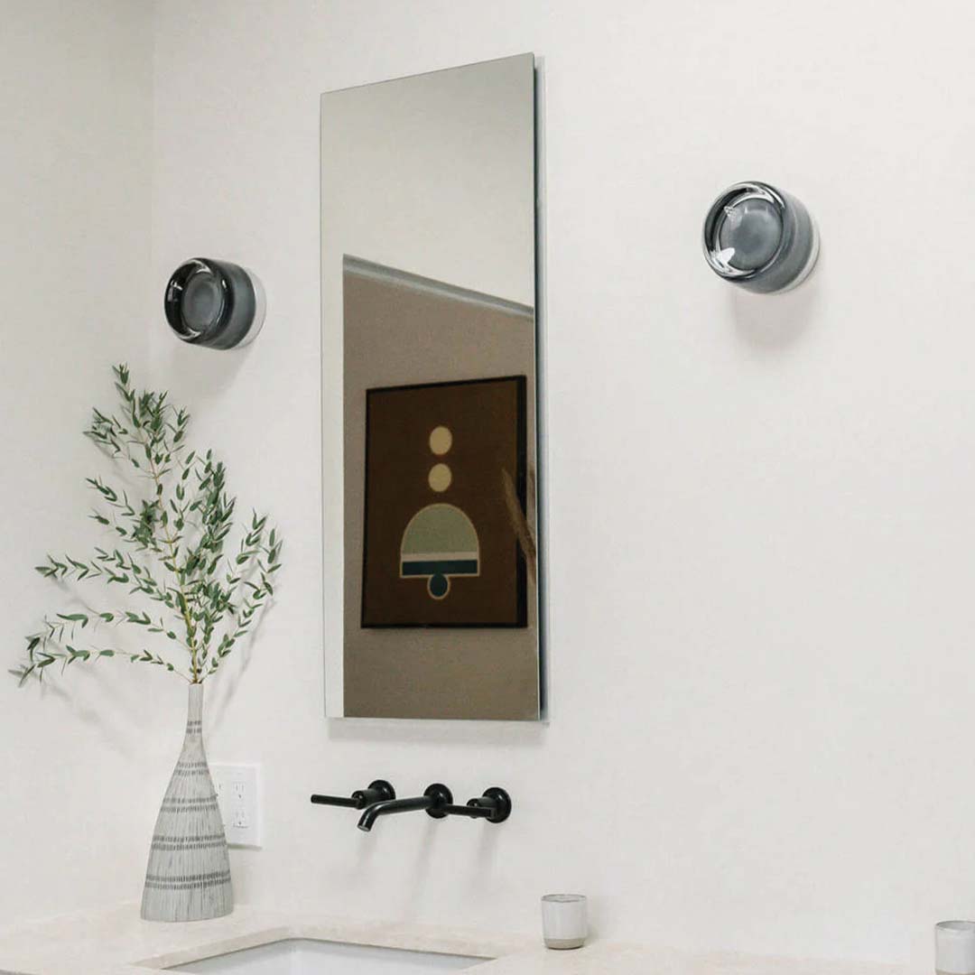 Freyza - Modern Dimpled Glass Wall Sconce - 30cm Textured Cylinder Wall Lamp - E27 Metal Fixture for Hallway & Bedroom