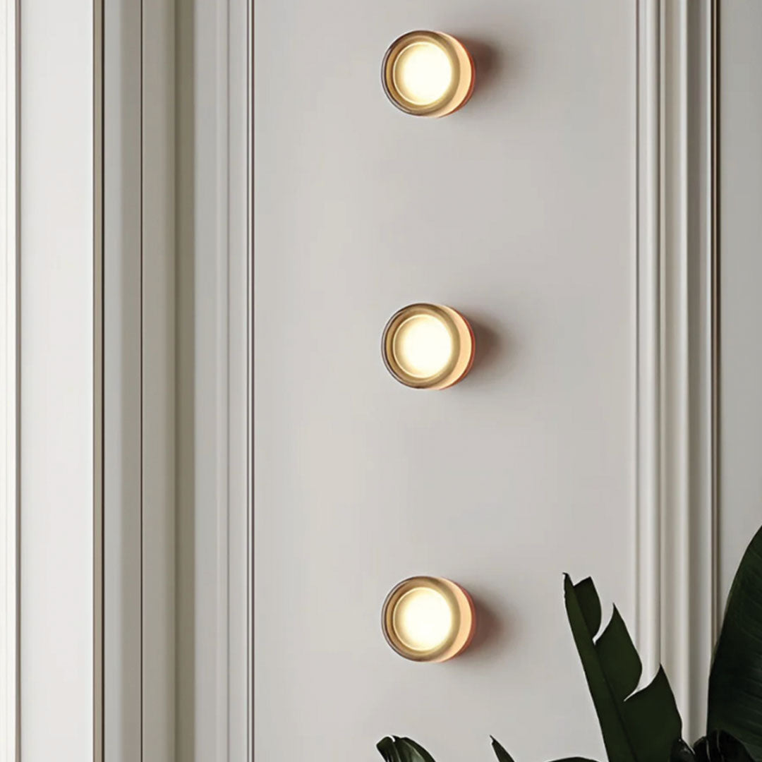 Freyza - Modern Dimpled Glass Wall Sconce - 30cm Textured Cylinder Wall Lamp - E27 Metal Fixture for Hallway & Bedroom