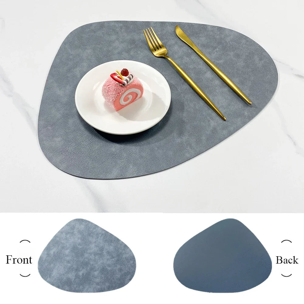 Sets de 4 ou 6 sets de table en similicuir | Forme de goutte, antidérapants, 42,4 cm