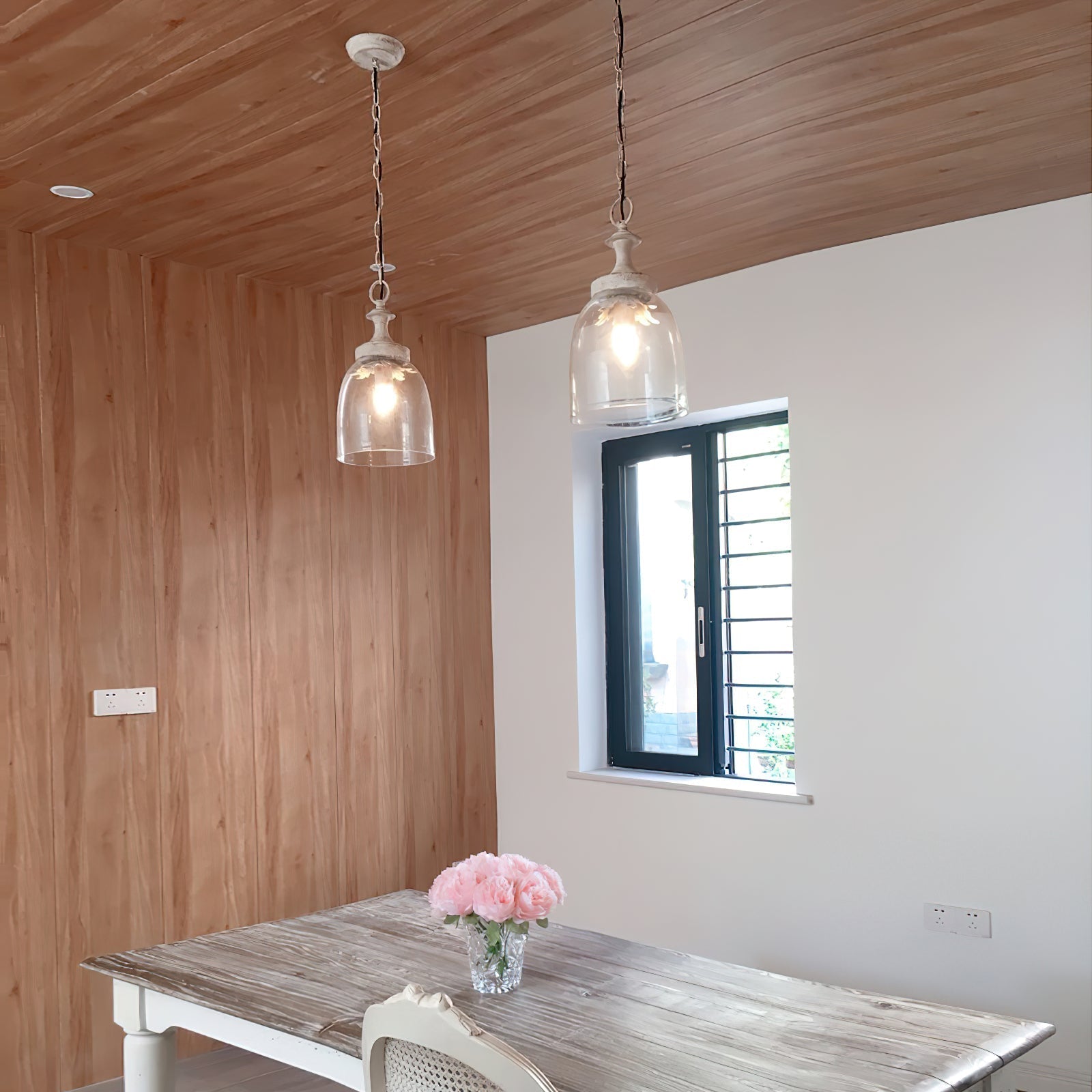 Freyza | Nyrinaris Vintage Glass Glass Pendant Light – Vintage Kitchen Dining Room