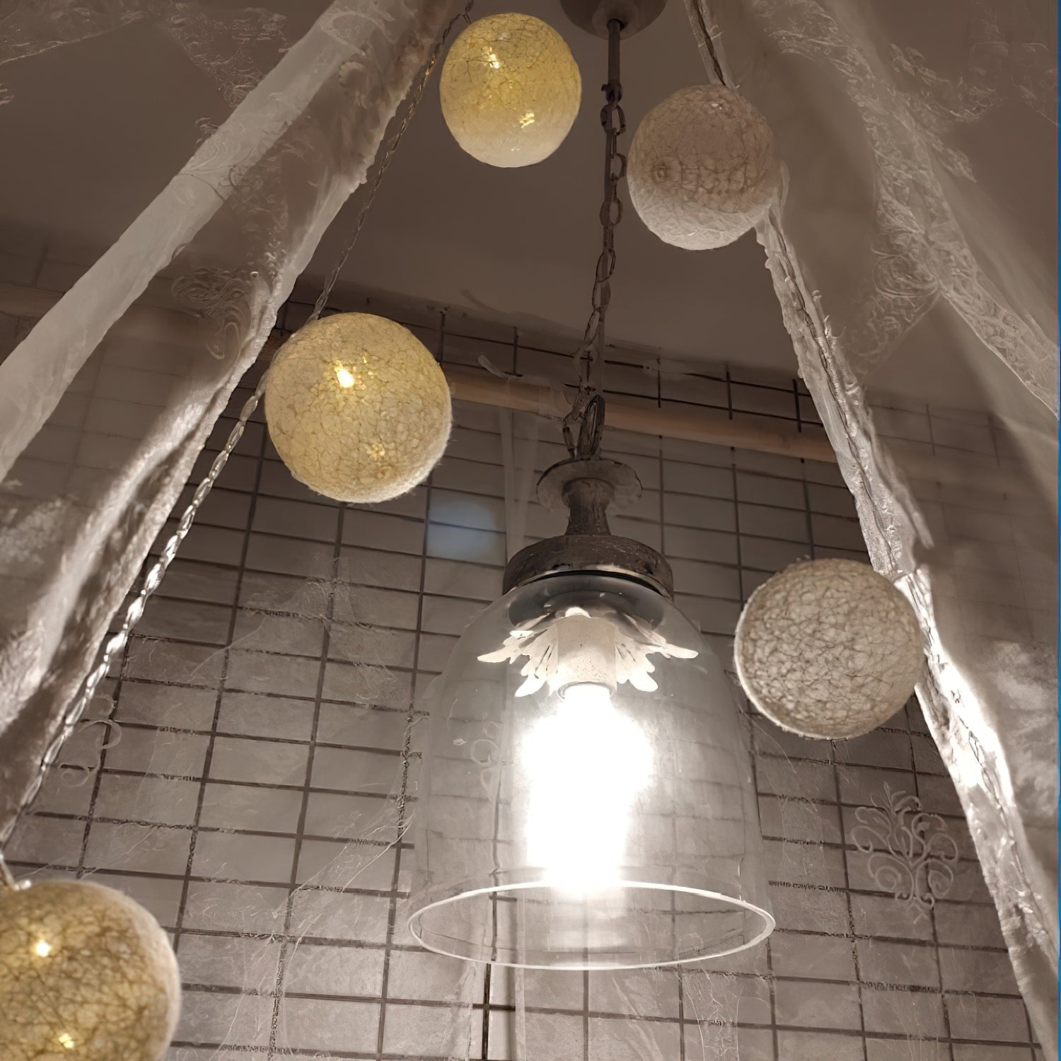 Freyza | Nyrinaris Vintage Glass Glass Pendant Light – Vintage Kitchen Dining Room