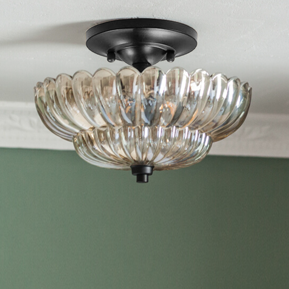 Plafonnier moderne en verre Freyza | Arisha, style parapluie affleurant – chambre, couloir, cuisine modernes