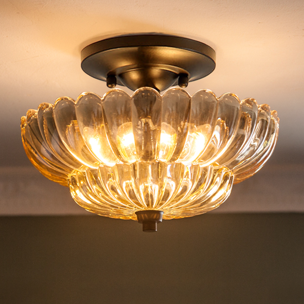Plafonnier moderne en verre Freyza | Arisha, style parapluie affleurant – chambre, couloir, cuisine modernes