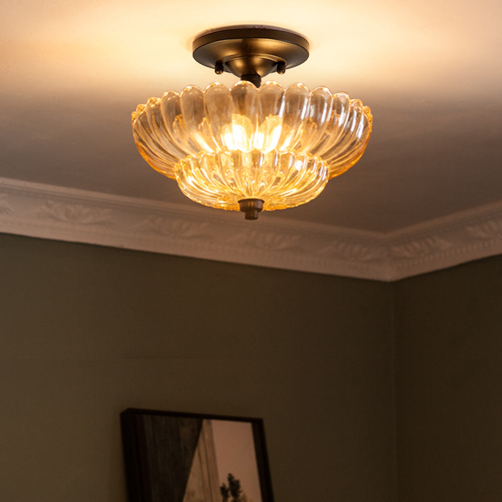 Plafonnier moderne en verre Freyza | Arisha, style parapluie affleurant – chambre, couloir, cuisine modernes