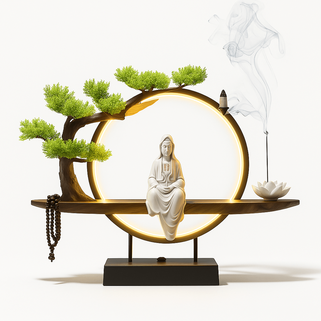 SerenityGlow | Elegant Dual-Function Table Lamp and Incense Burner 1
