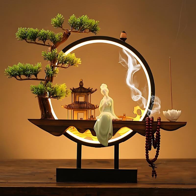 SerenityGlow | Elegant Dual-Function Table Lamp and Incense Burner 10