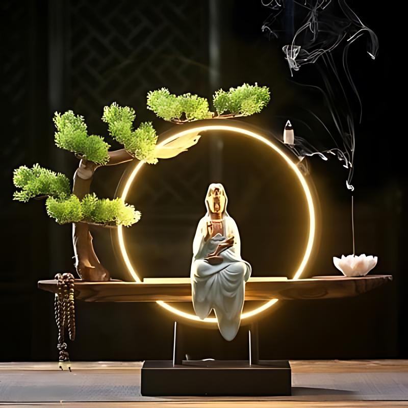 SerenityGlow | Elegant Dual-Function Table Lamp and Incense Burner 12