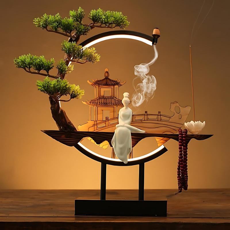 SerenityGlow | Elegant Dual-Function Table Lamp and Incense Burner 14