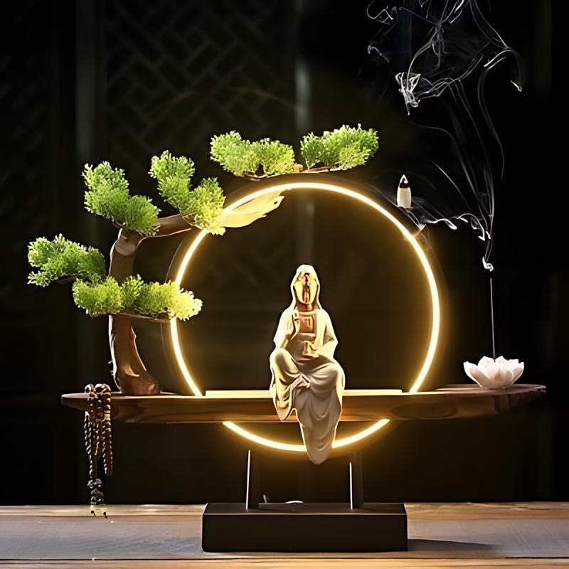 SerenityGlow | Elegant Dual-Function Table Lamp and Incense Burner 2