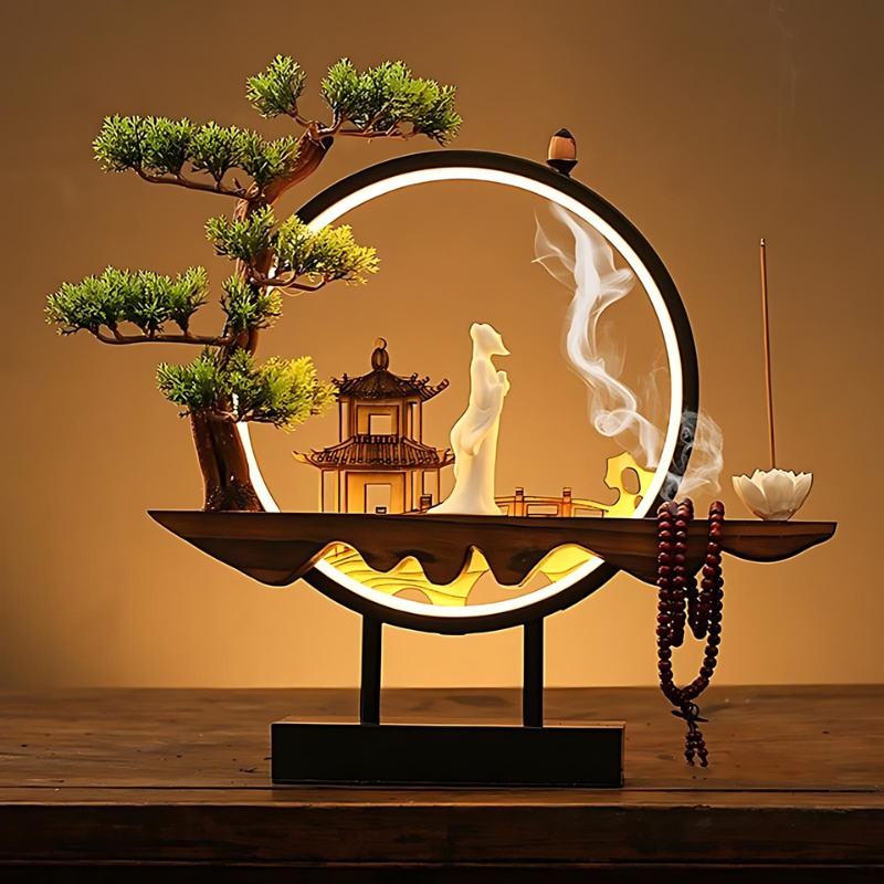 SerenityGlow | Elegant Dual-Function Table Lamp and Incense Burner 3