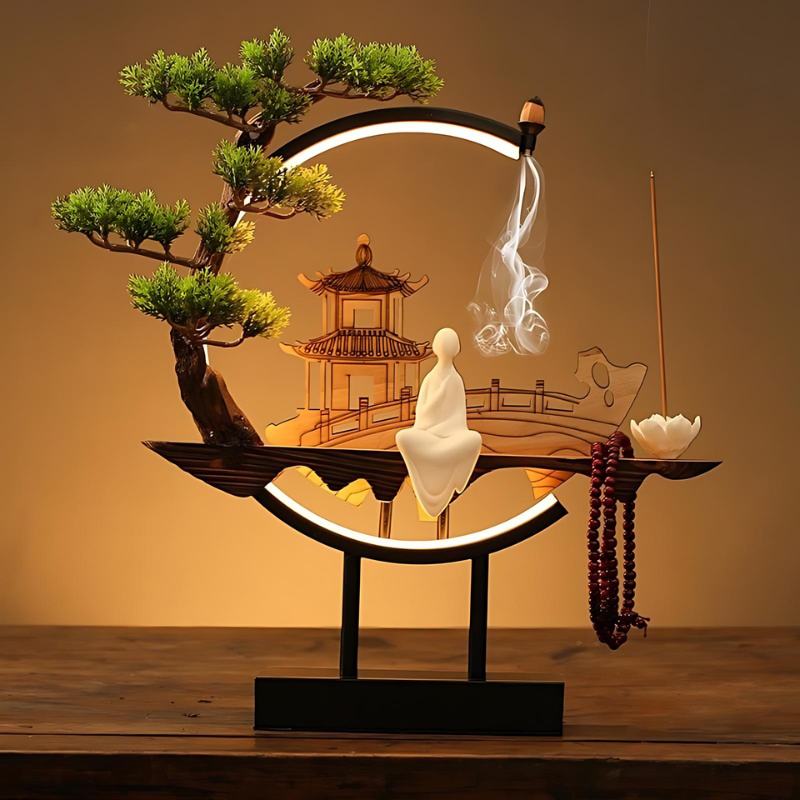 SerenityGlow | Elegant Dual-Function Table Lamp and Incense Burner 4