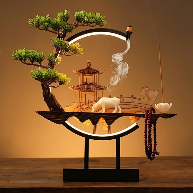 SerenityGlow | Elegant Dual-Function Table Lamp and Incense Burner 6