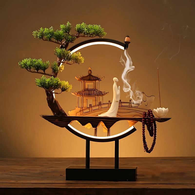 SerenityGlow | Elegant Dual-Function Table Lamp and Incense Burner 9