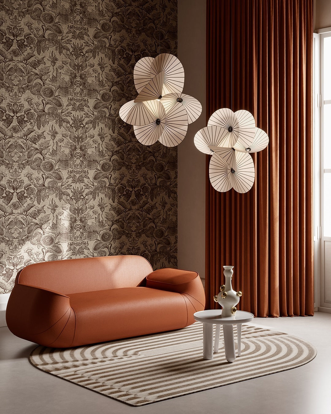 Freyza | Zerinarae Floral Fabric Fabric Pendant Light – Kitchen Dining Room