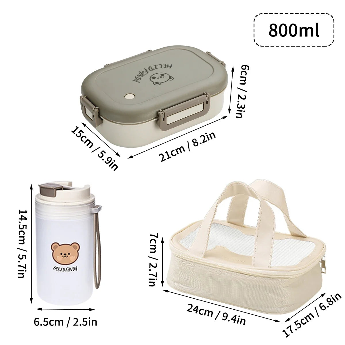 Boîte à bento de 27 oz, 3 compartiments | Boîte à repas étanche, compatible avec le micro-ondes