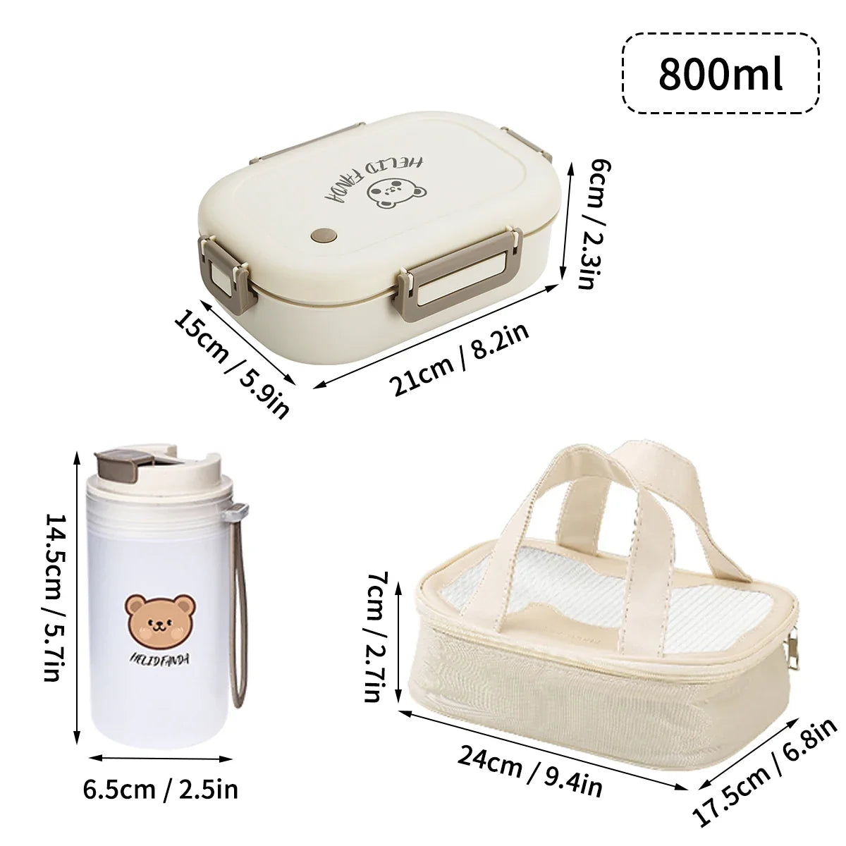 Boîte à bento de 27 oz, 3 compartiments | Boîte à repas étanche, compatible avec le micro-ondes