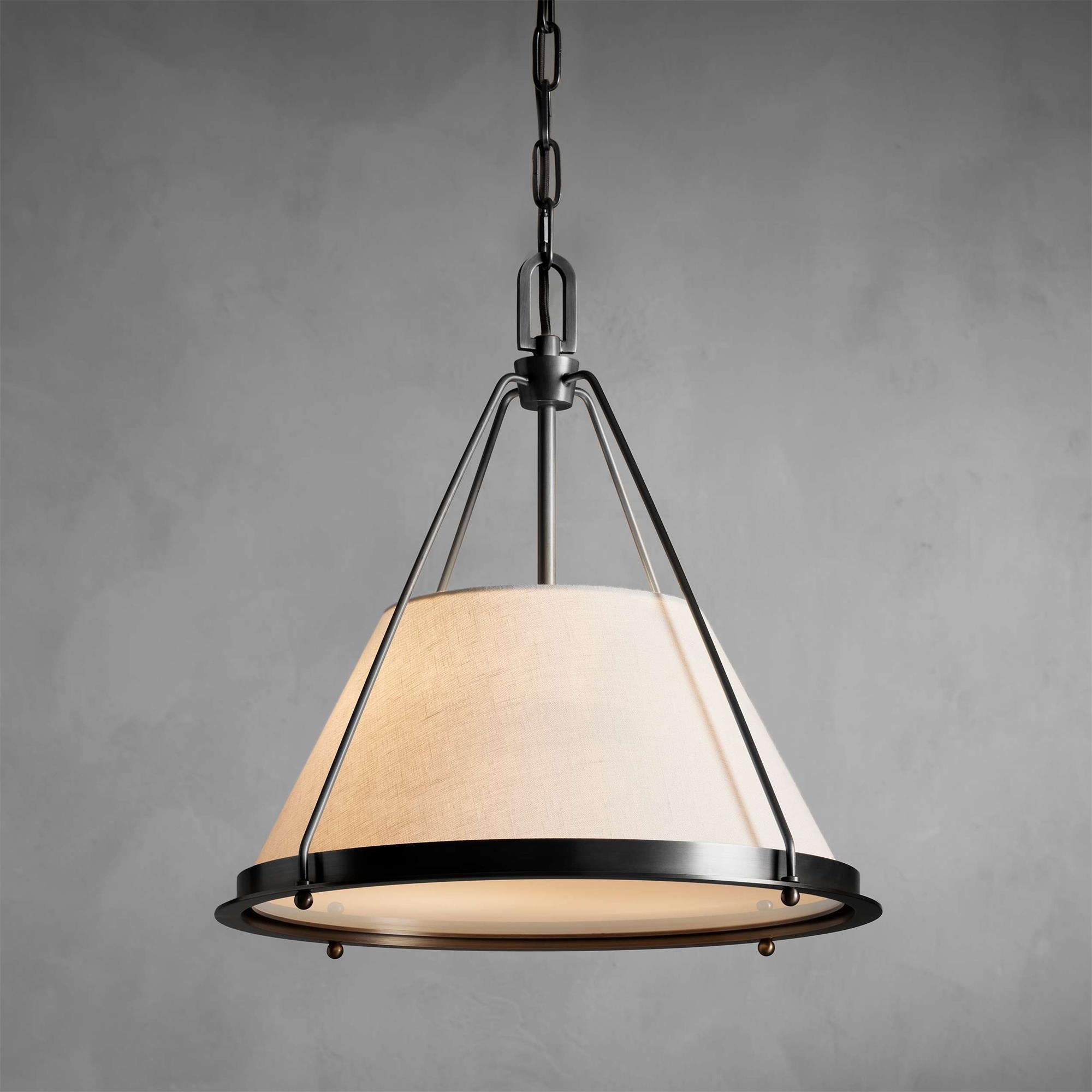 Freyza | Umira Vintage Industrial Fabric Pendant Light – Industrial Kitchen Dining Room