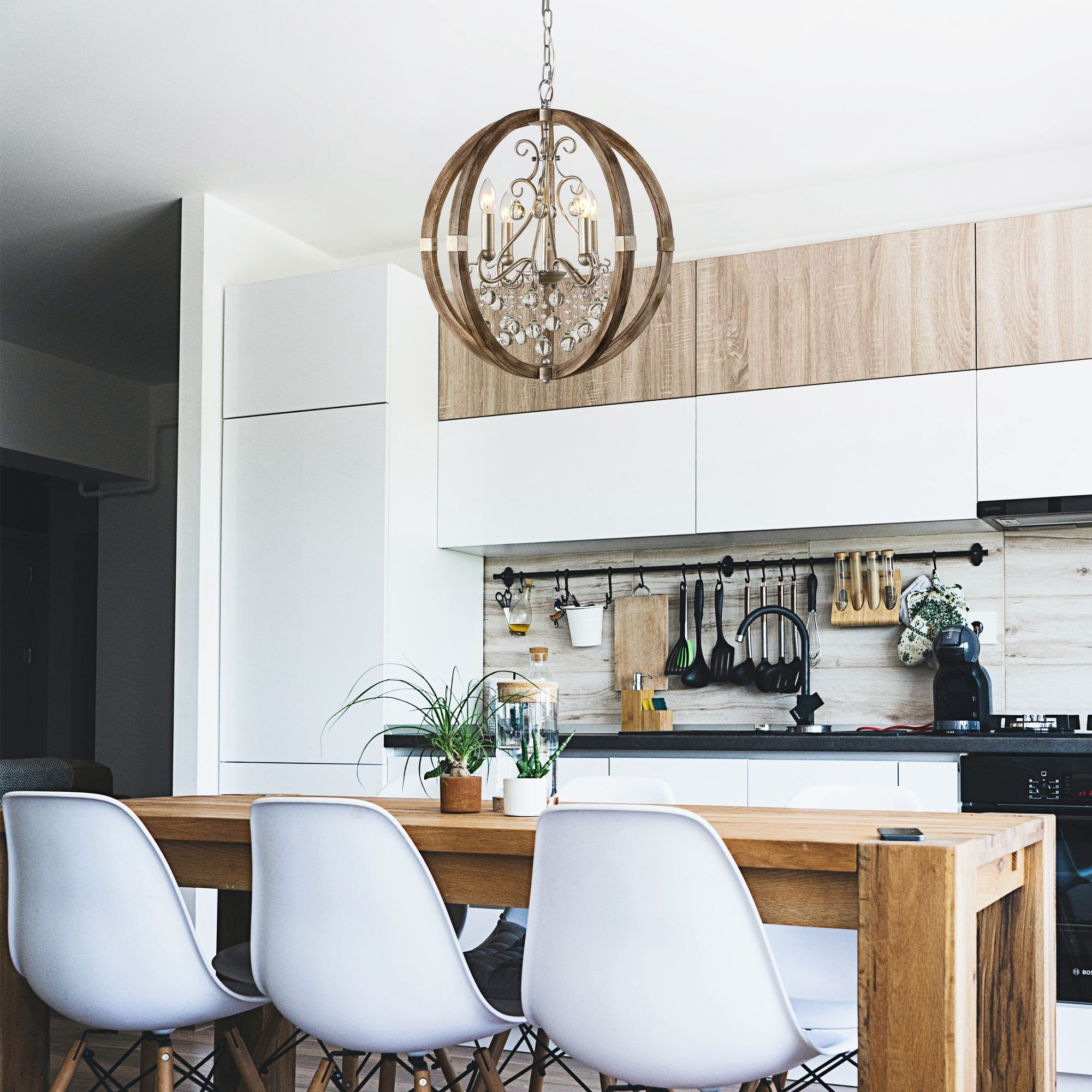 Freyza | Oltheyra Elegance Wooden Wood Pendant Light – Kitchen Dining Room