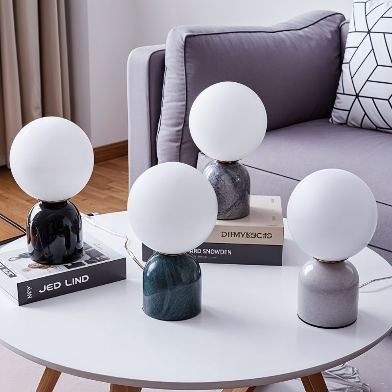 Sibwa | Elegant Minimalist Marble Glass Table Lamp for Bedside or Desk 7