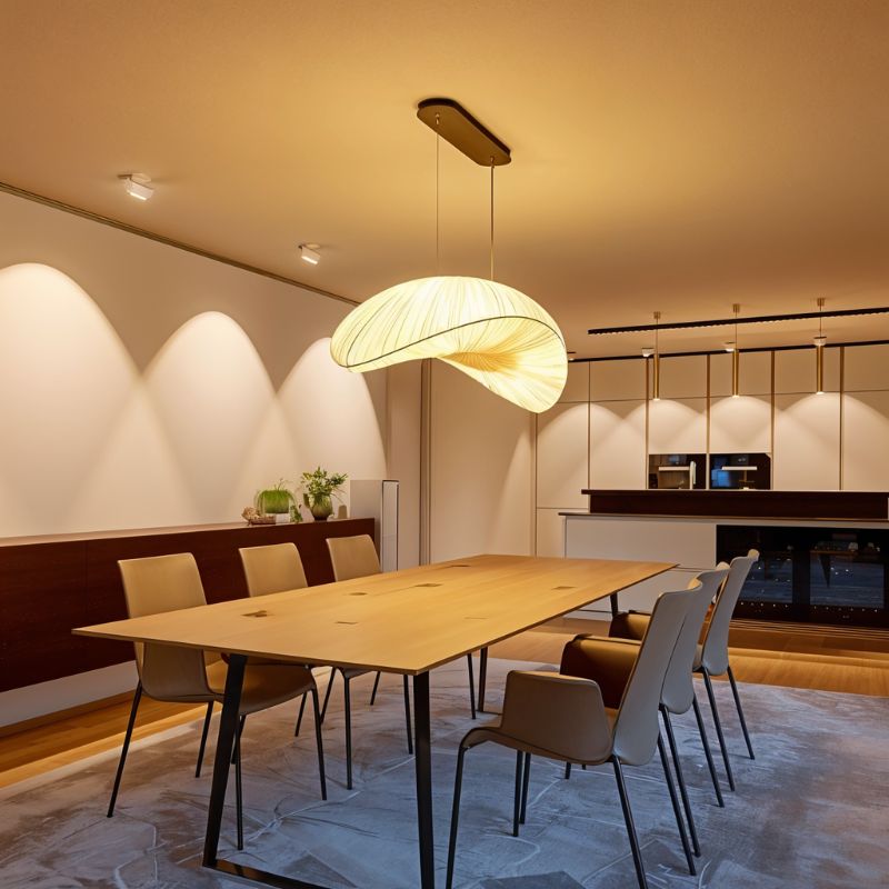 Freyza - SilkenGlow | Modern Elegant Hand-Dyed Silk Chandelier Light