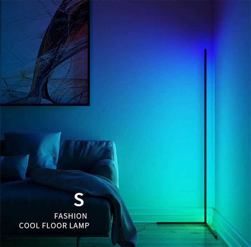 SireneGlow | Modern Black LED Floor Lamp with 16 Color Options 2