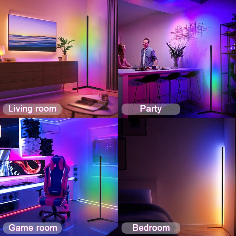 SireneGlow | Modern Black LED Floor Lamp with 16 Color Options 3