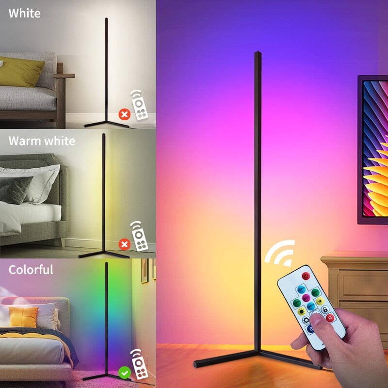 SireneGlow | Modern Black LED Floor Lamp with 16 Color Options 4