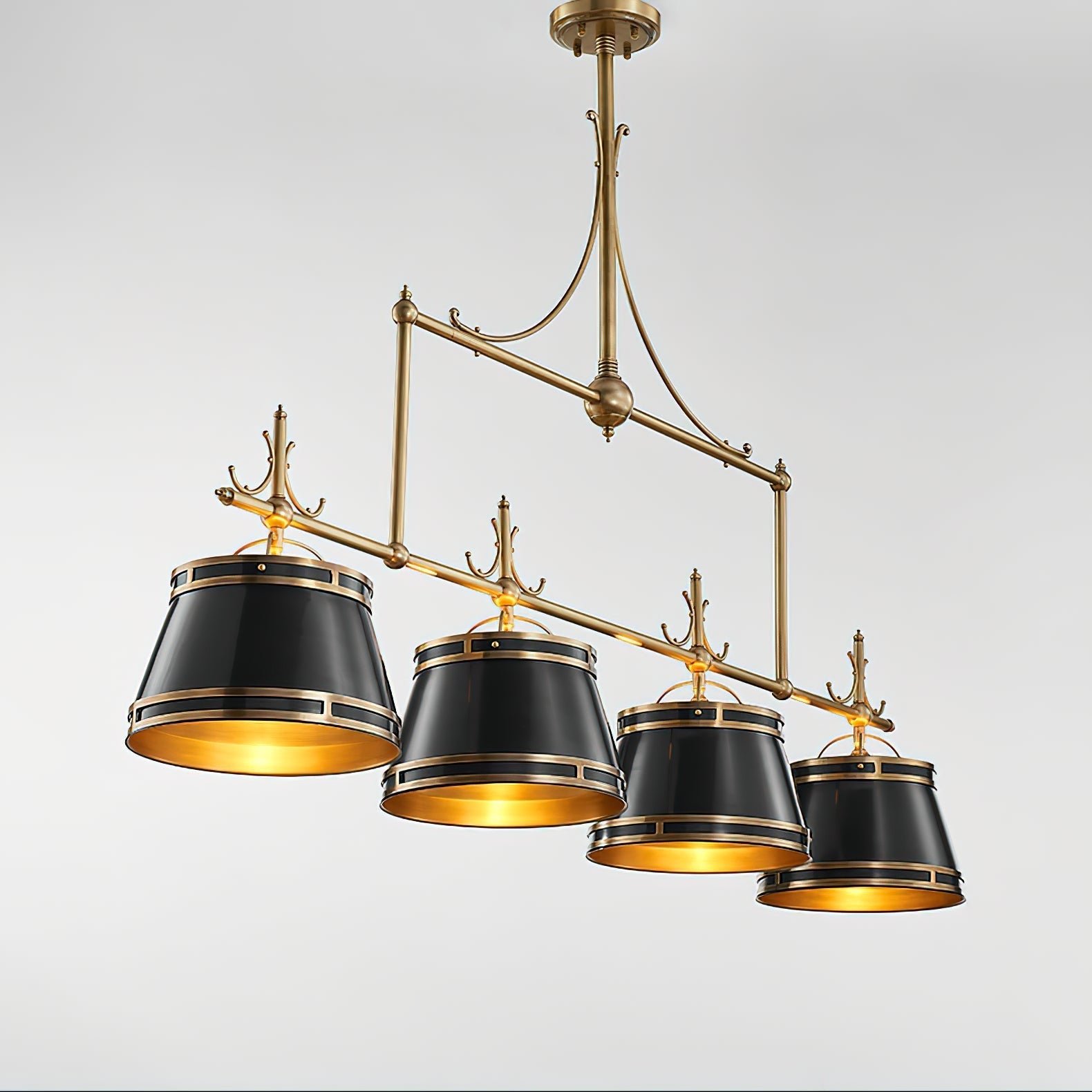 Freyza | Ulphaion Vintage Industrial Brass Chandelier – Industrial Dining Room Living Room
