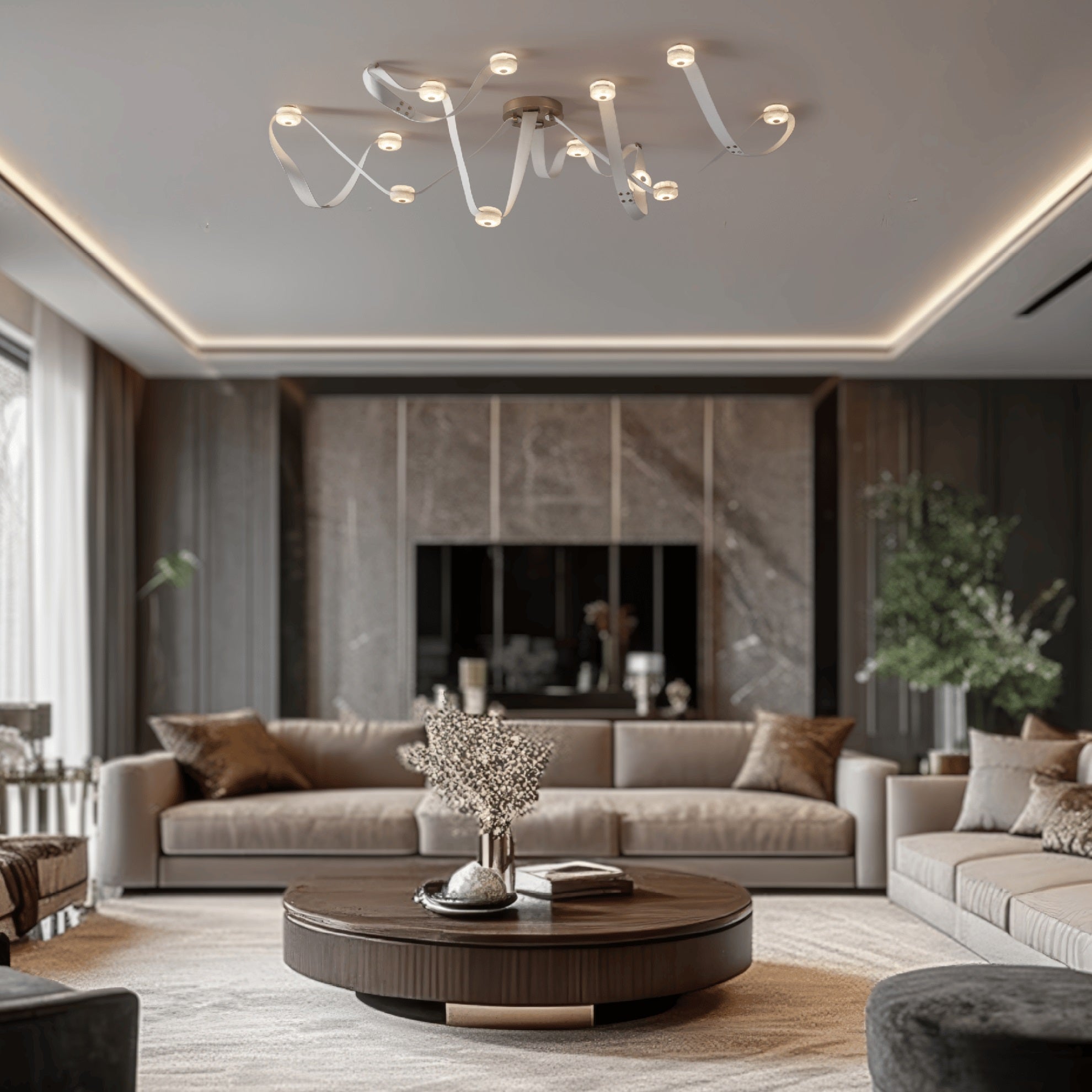 Freyza | Elraearis LED-Leder-Kronleuchter – Esszimmer Wohnzimmer