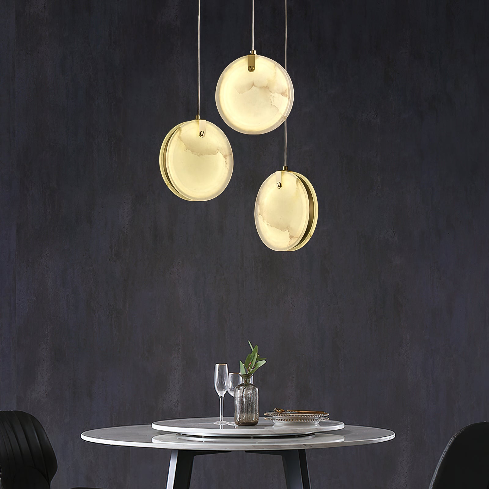 Freyza | Utalionis Brass Alabaster Brass Pendant Light – Kitchen Dining Room