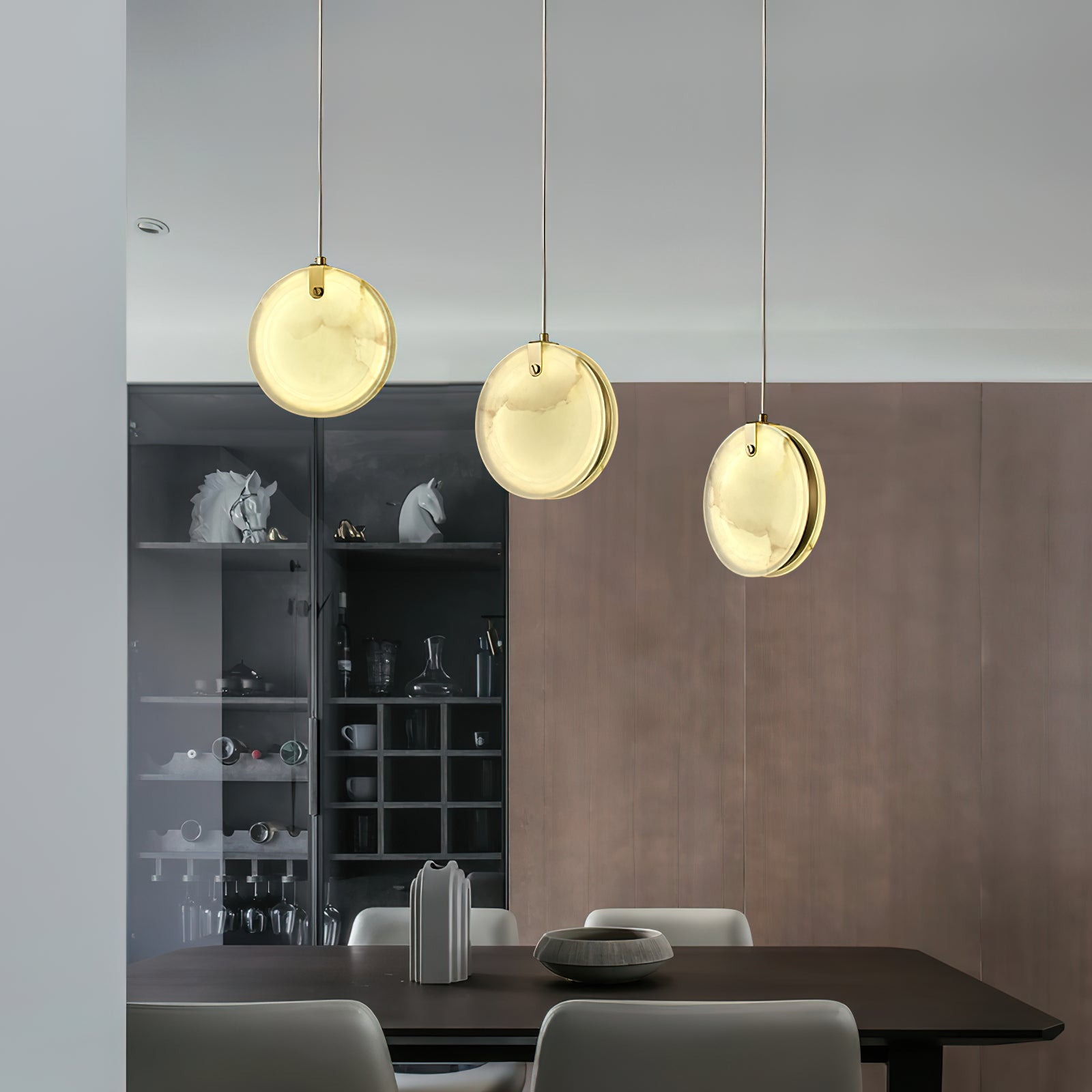 Freyza | Utalionis Brass Alabaster Brass Pendant Light – Kitchen Dining Room
