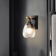 Solara | Stylish Ribbed Glass Modern Wall Sconce Lighting Fixture 0
