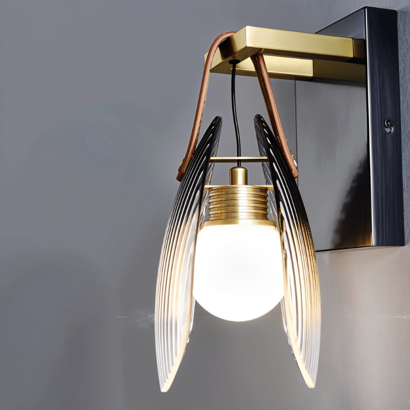 Solara | Stylish Ribbed Glass Modern Wall Sconce Lighting Fixture 3