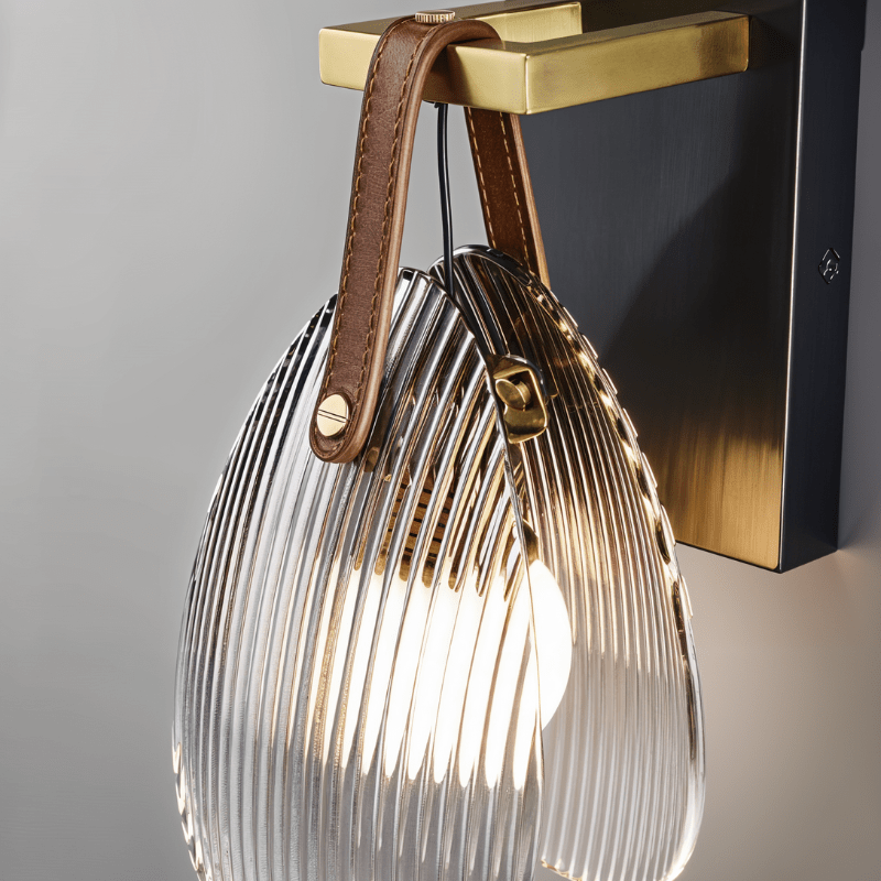 Solara | Stylish Ribbed Glass Modern Wall Sconce Lighting Fixture 5