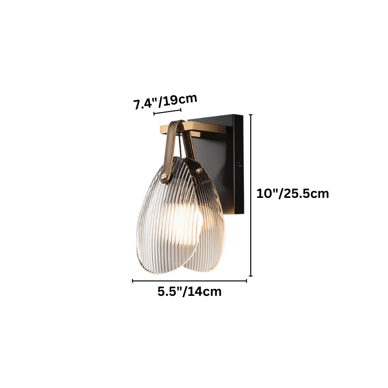 Solara | Stylish Ribbed Glass Modern Wall Sconce Lighting Fixture 6