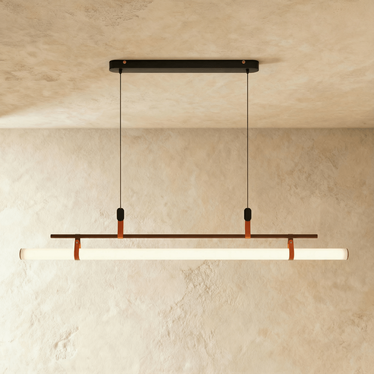 Freyza - Solin | Modern Black LED Tube Chandelier for Stylish Dining Rooms