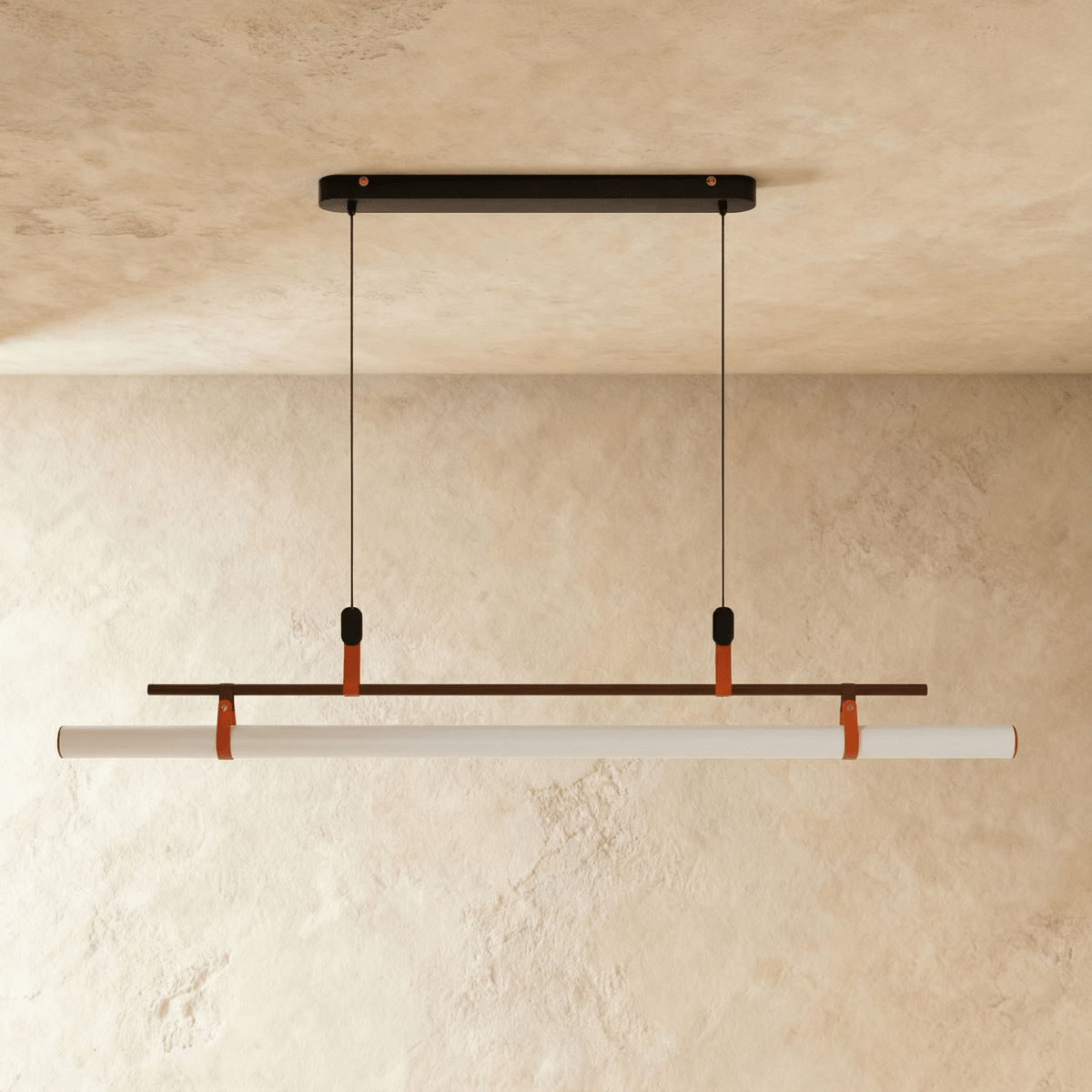 Freyza - Solin | Modern Black LED Tube Chandelier for Stylish Dining Rooms