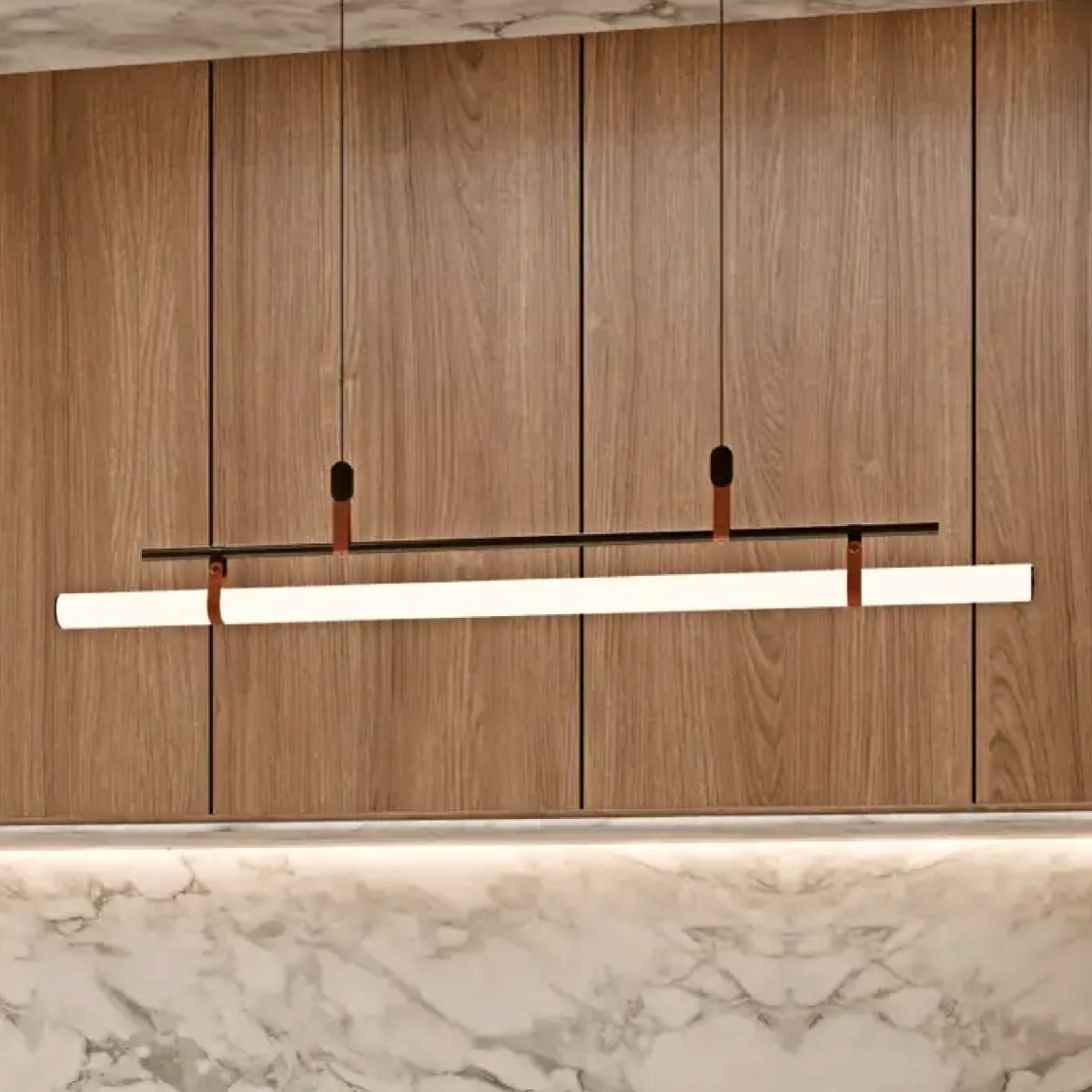 Freyza - Solin | Modern Black LED Tube Chandelier for Stylish Dining Rooms
